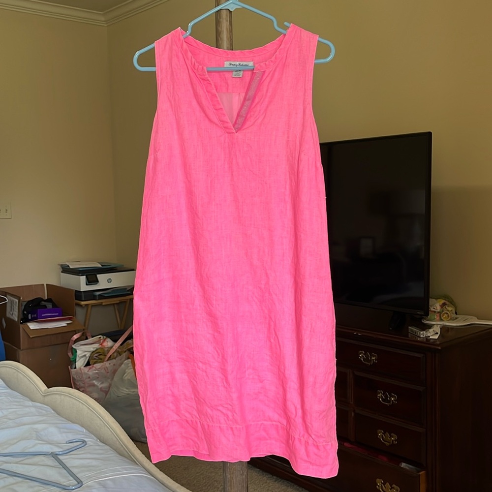 Tommy Bahama pink linen dress.